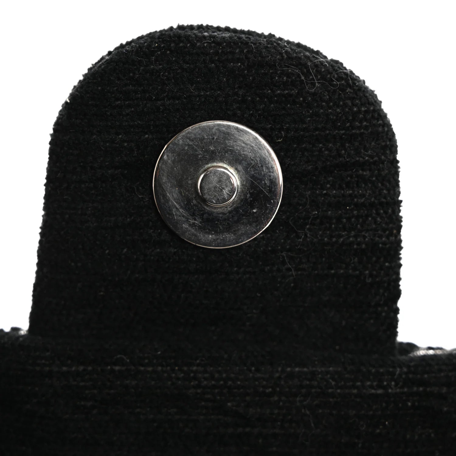 Tweed CC Cruise Small Chain Flap Black Silver