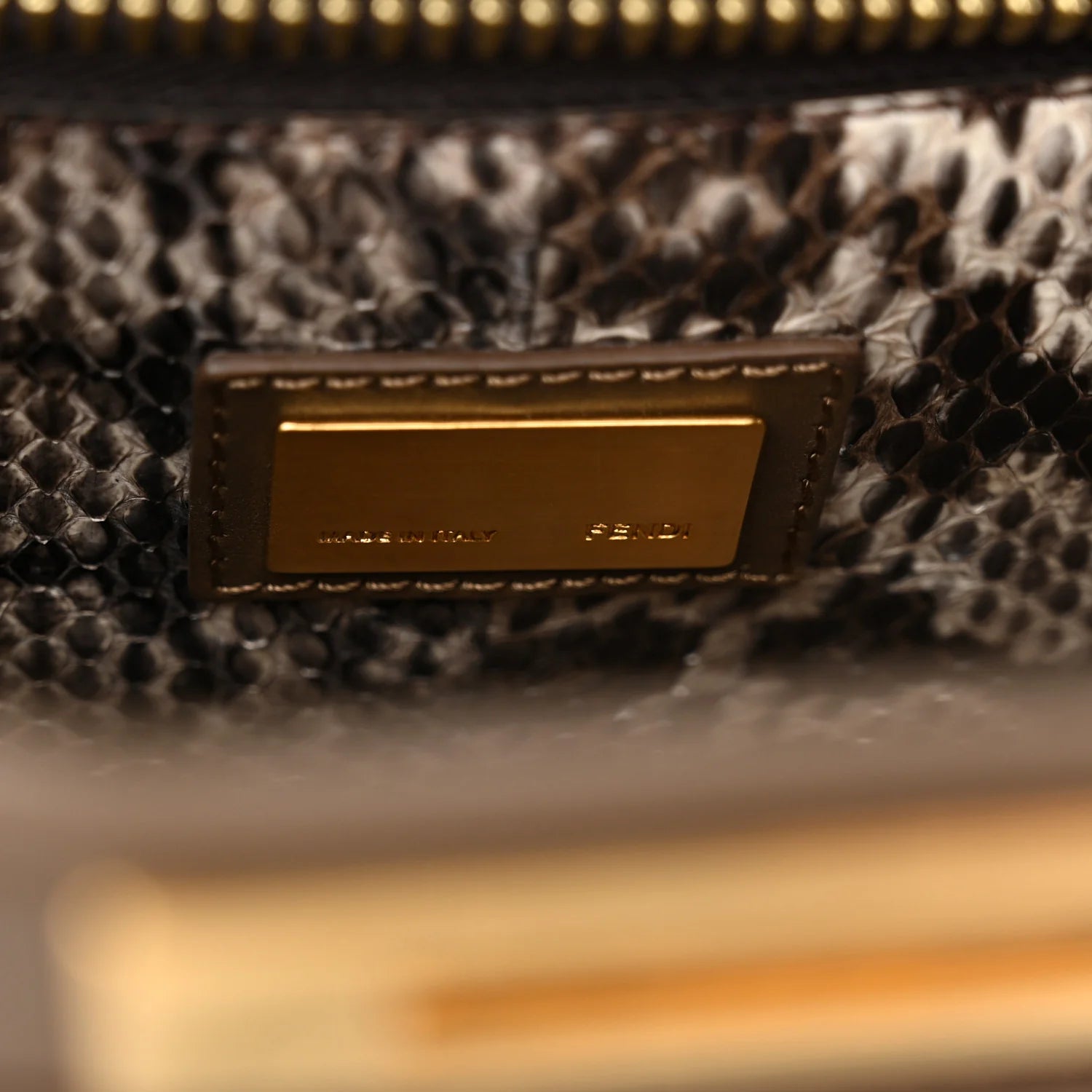 Vitello Morgan Snakeskin Medium Peekaboo Iconic Satchel Foresta