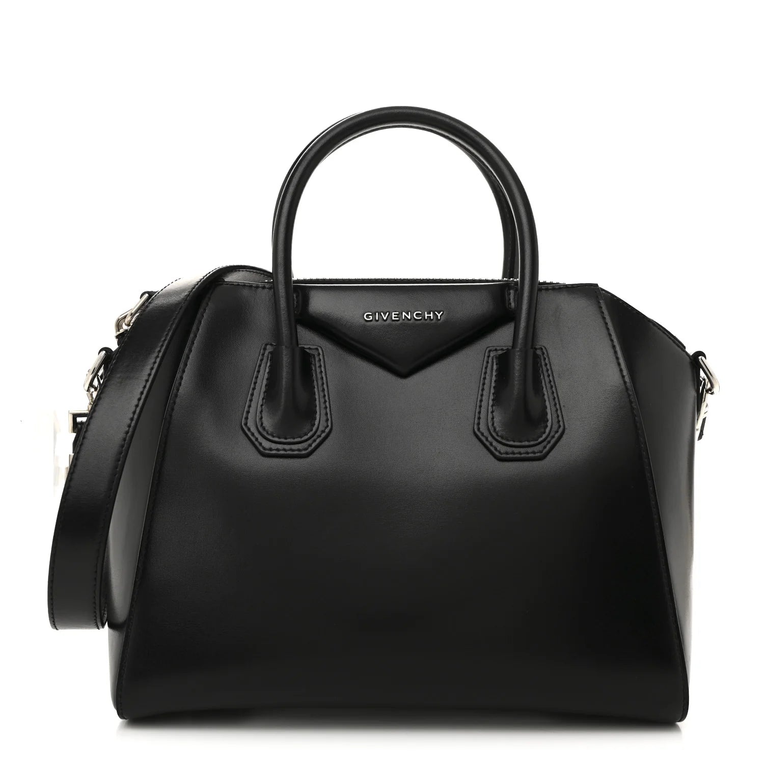 Shiny Lord Calfskin Small Antigona Black