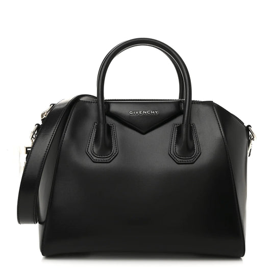 Shiny Lord Calfskin Small Antigona Black