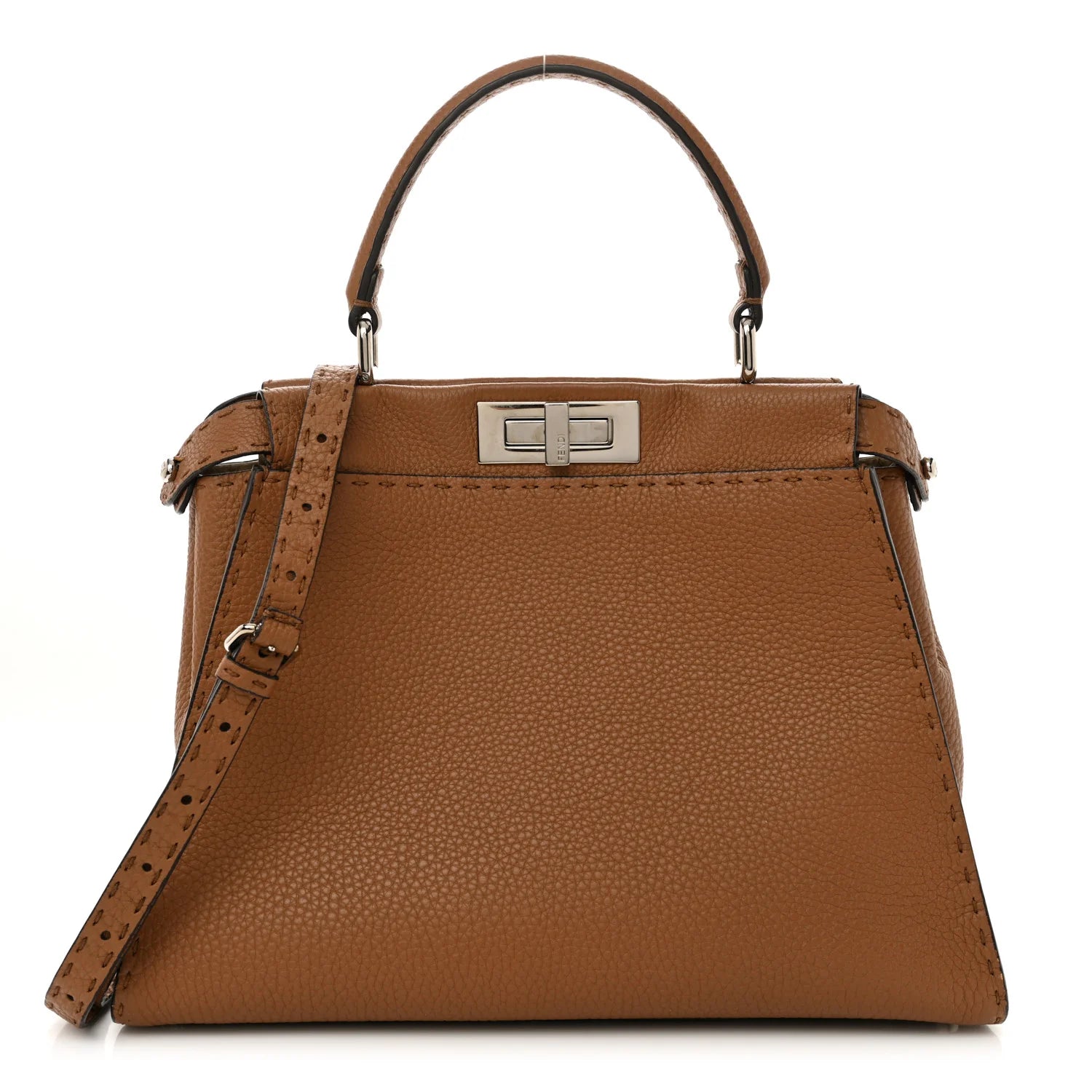 Cuoio Romano Selleria Bi-Color Medium Peekaboo Iconic Satchel Mou Deserto