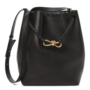 Silky Calfskin Vertical Andiamo Bucket Bag Fondant