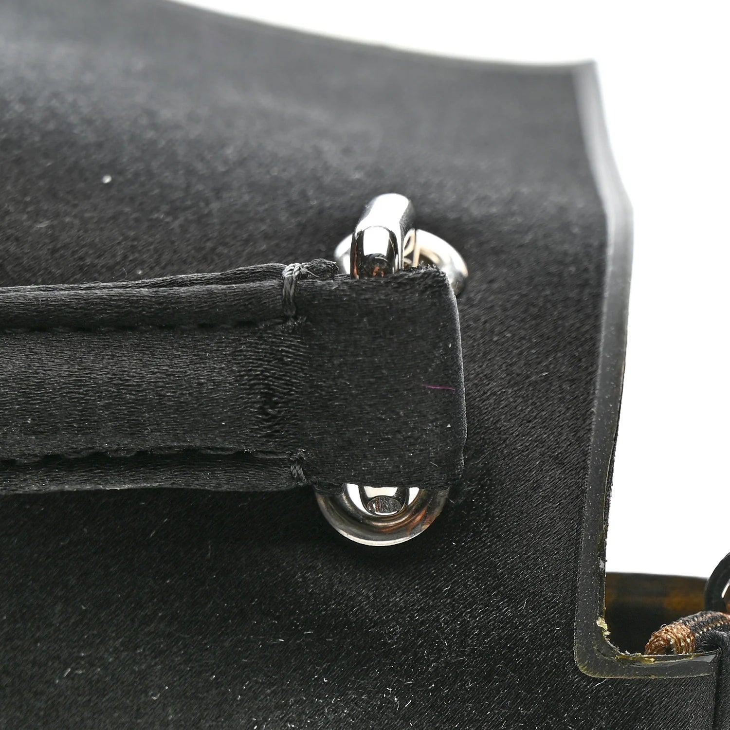 Silk Satin Phone Baguette Black