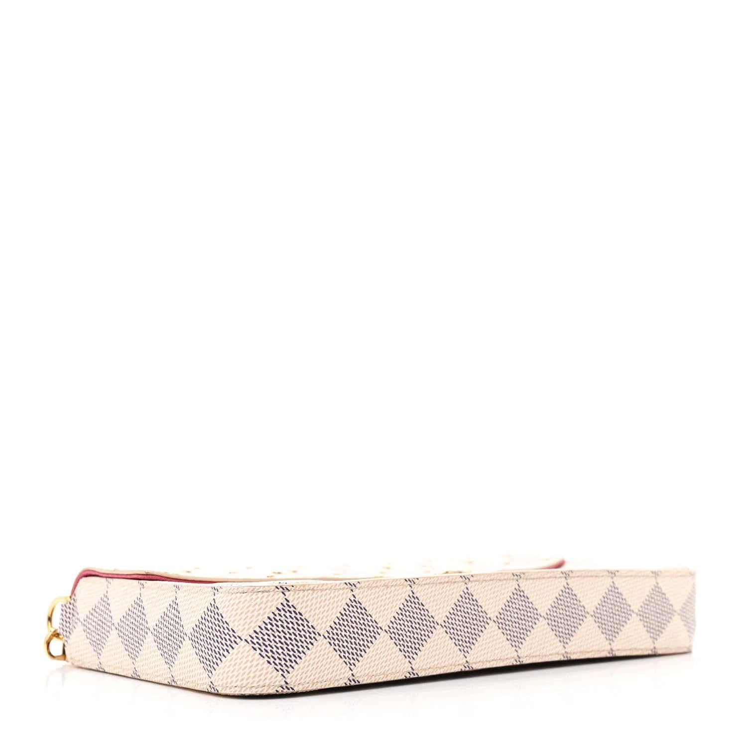 Damier Azur Studded Pochette Felicie Chain Wallet Fuchsia