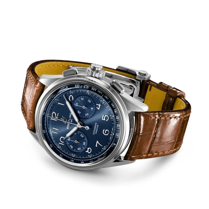 Premier B15 Duograph 42 Stainless Steel Ref# AB1510171C1P1, Box and Papers