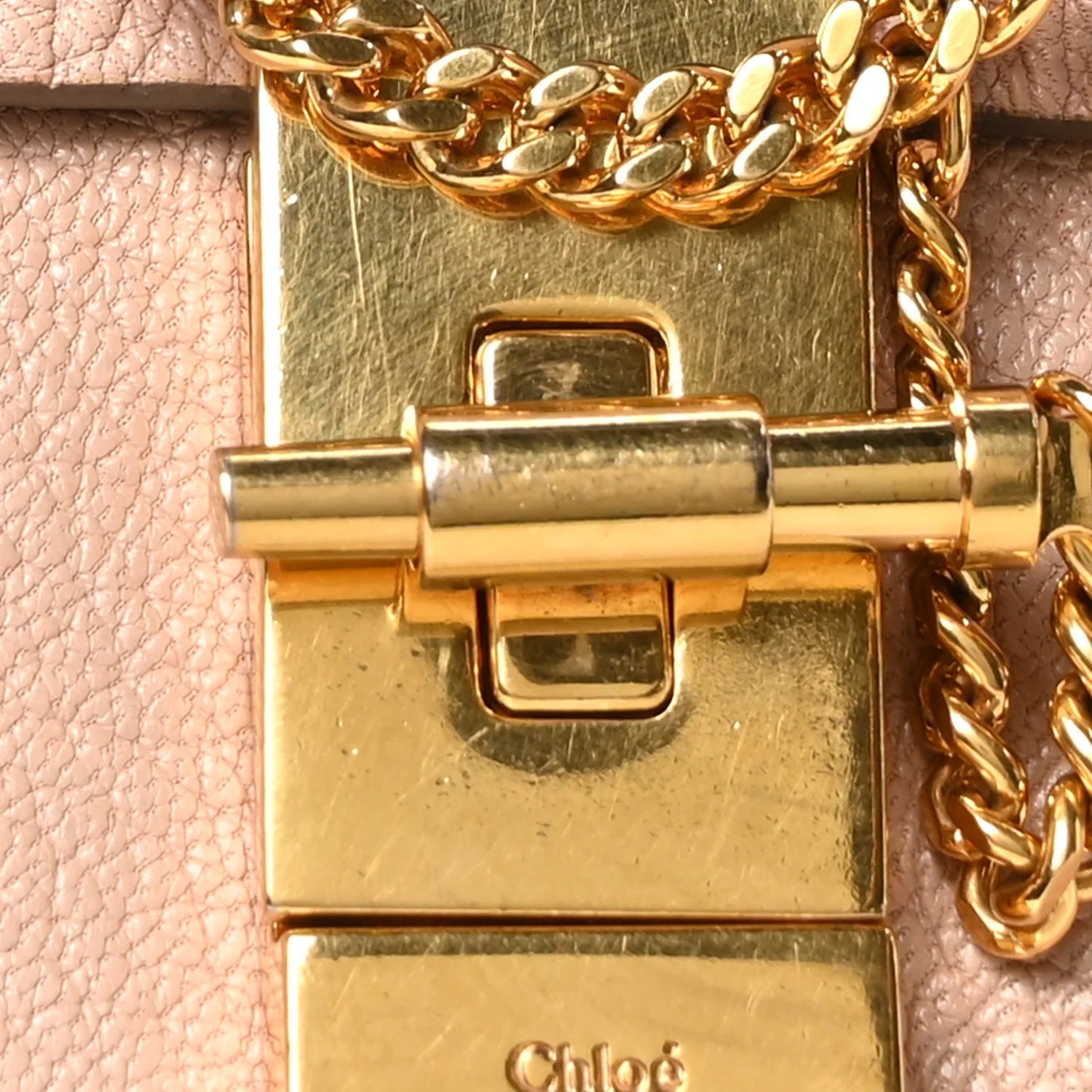 Grained Lambskin Drew Shoulder Bag Cement Pink