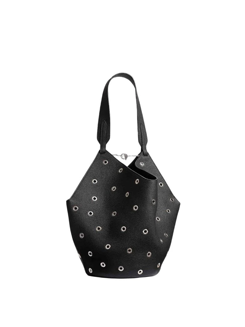 LOTUS SMALL BLACK PERFORATED BAG