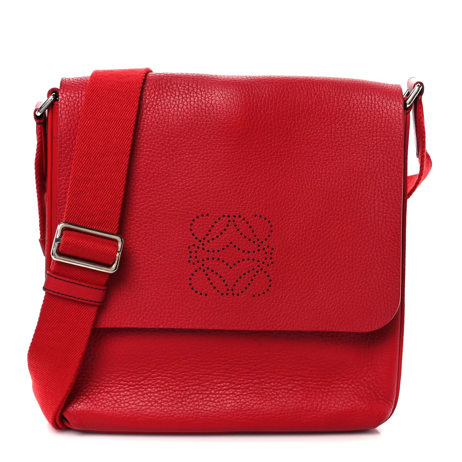 Soft Grained Calfskin Anagram Messenger Bag Red