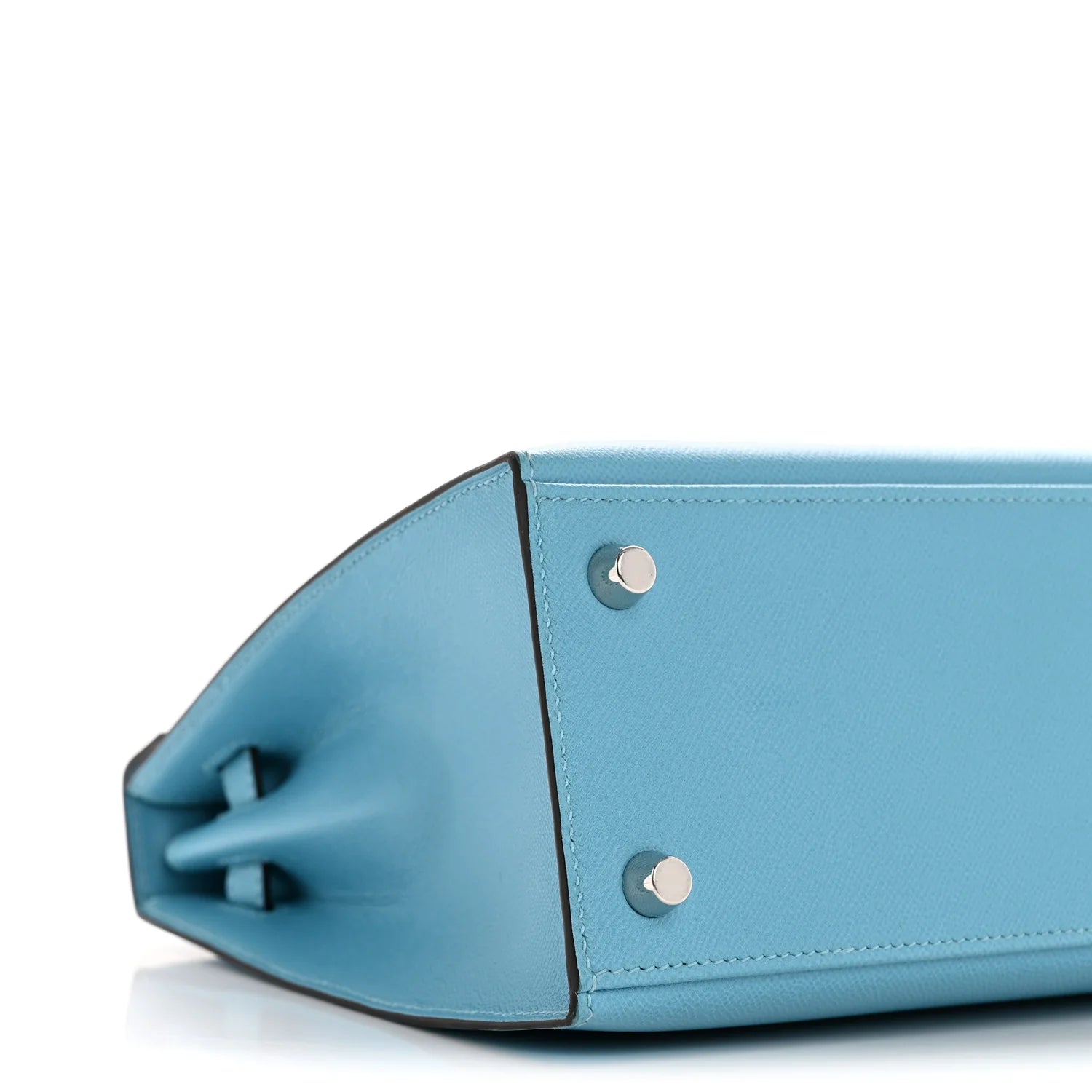 Madame Calfskin Kelly Sellier 25 Bleu Du Nord