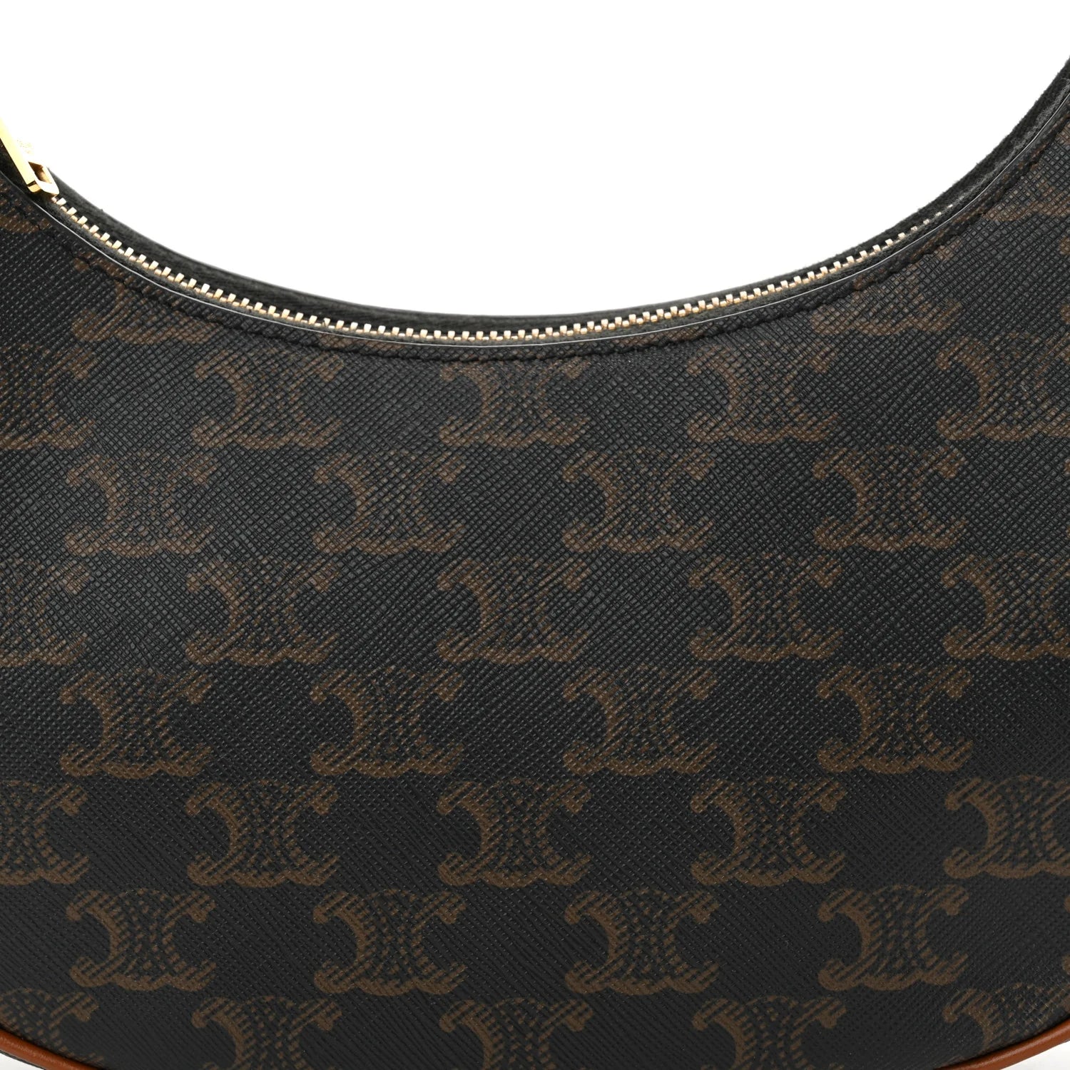 Triomphe Canvas Calfskin Ava Shoulder Bag Tan