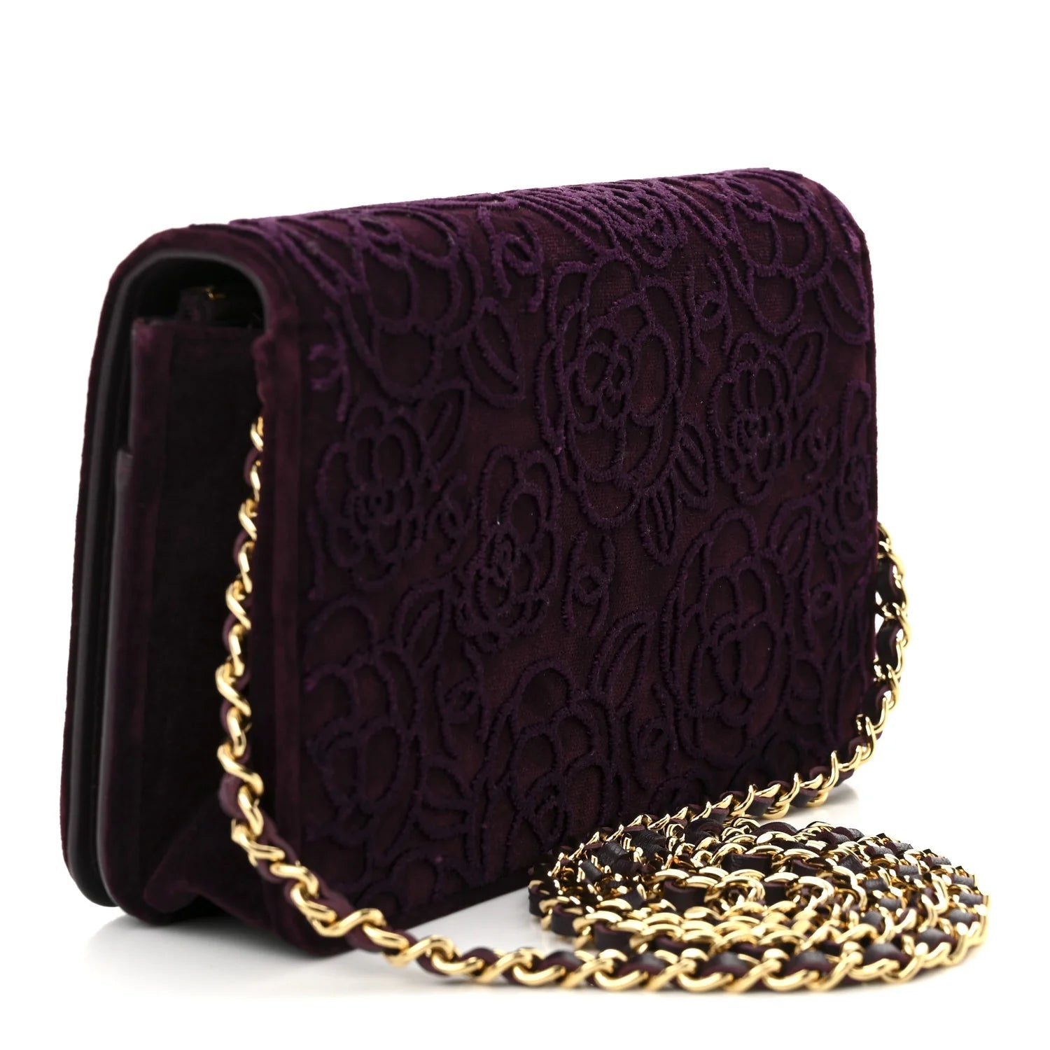 Velvet Metiers D'Art Wallet on Chain WOC Burgundy