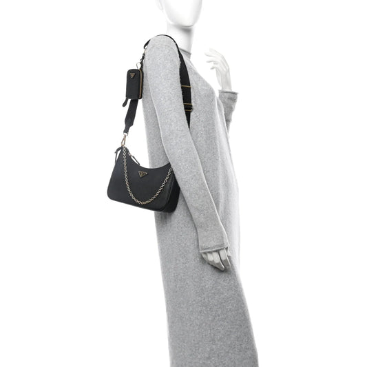 Saffiano Lux Re-Edition 2005 Shoulder Bag Black