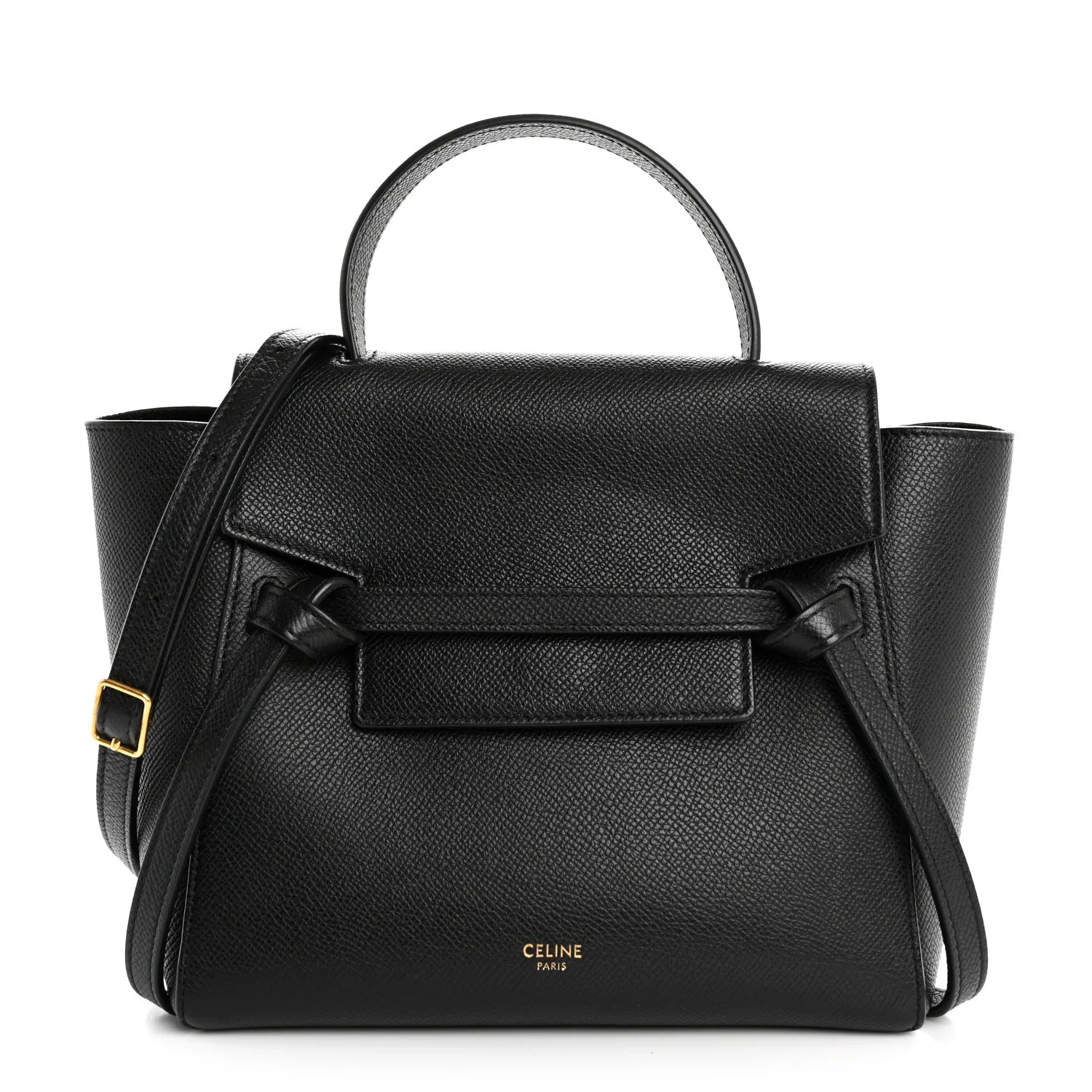 Grained Calfskin Nano Belt Bag Black