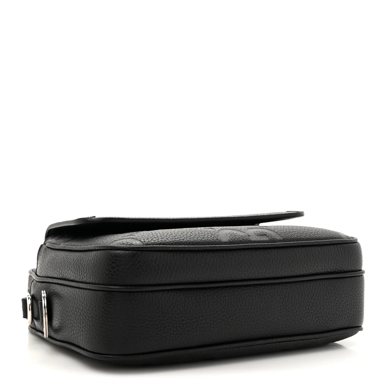 Piuma Calfskin Jumbo GG Embossed Small Messenger Bag Black