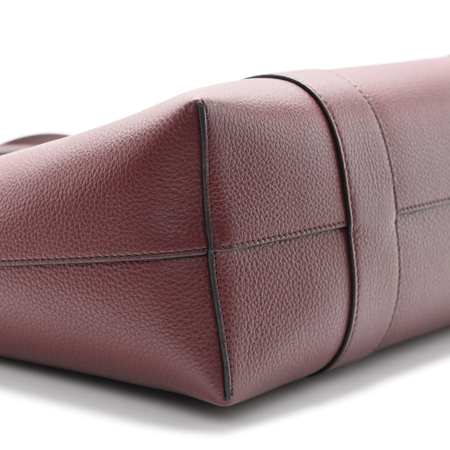 Small Classic Grain Bayswater Tote Burgundy Oxford Blue