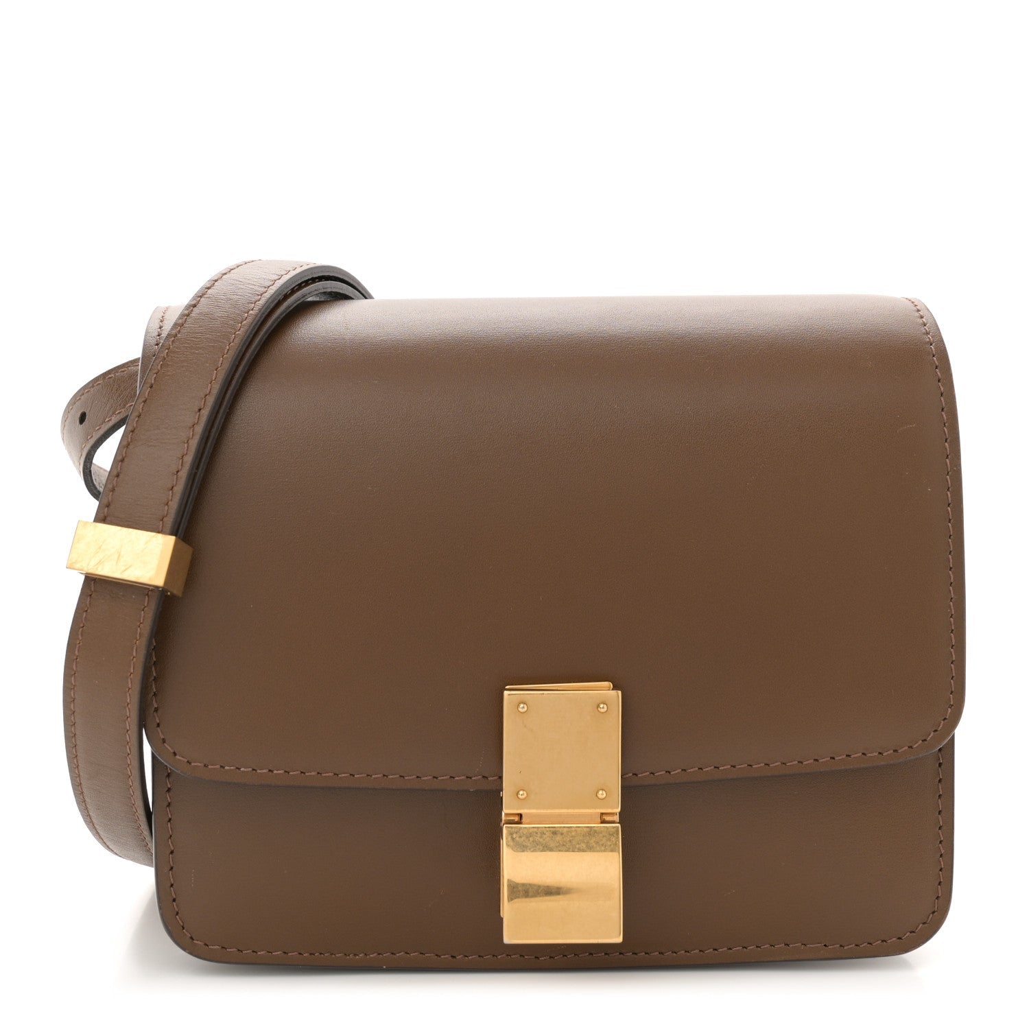 Smooth Calfskin Small Classic Box Flap Bag Camel
