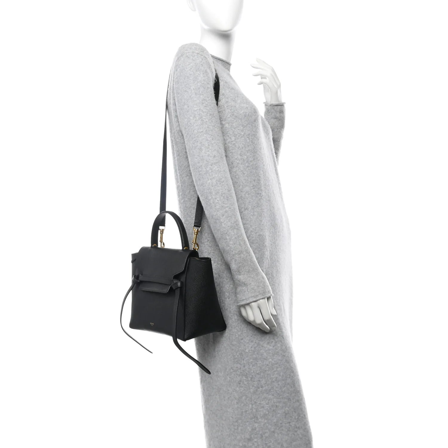 Grained Calfskin Micro Belt Bag Black