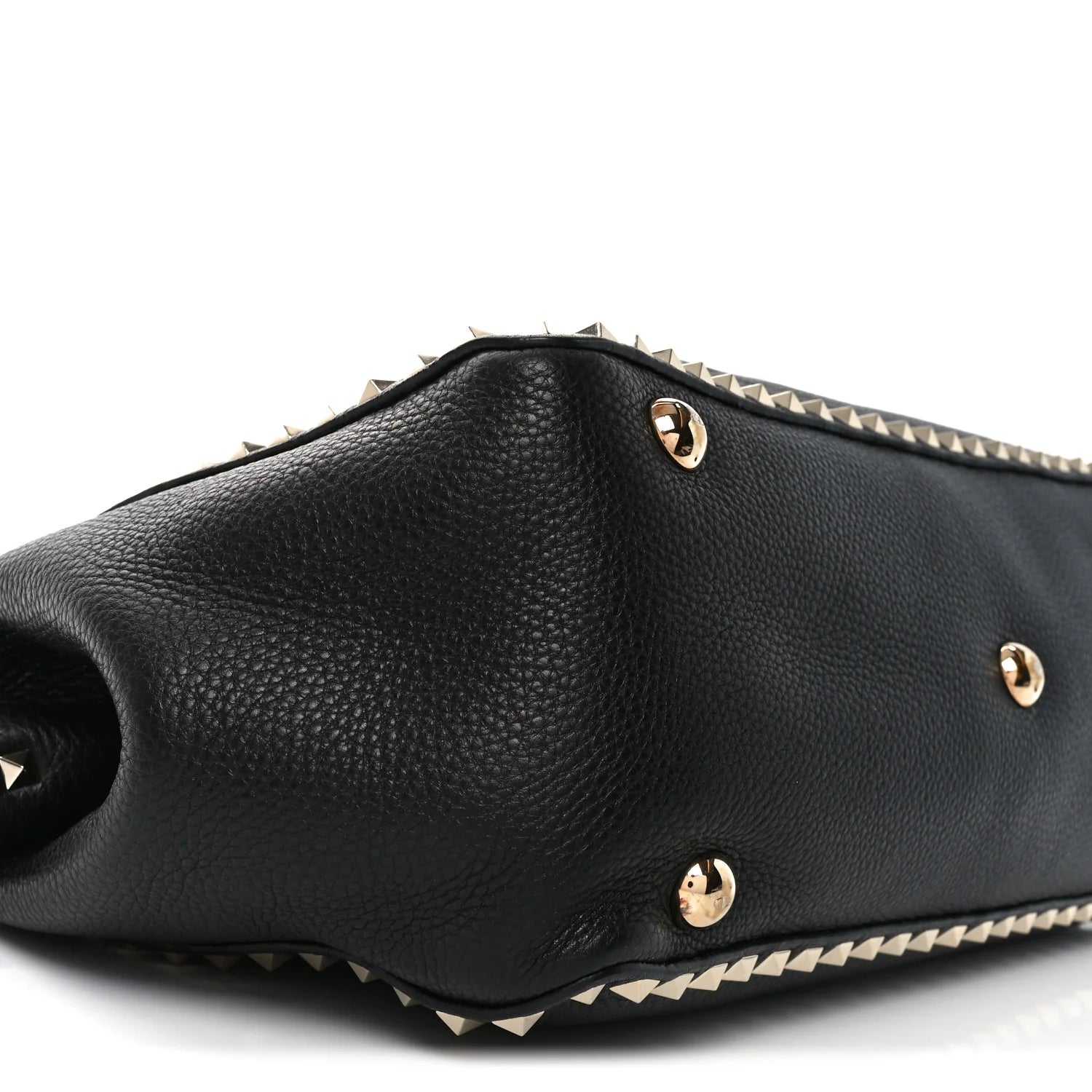 Vitello Medium Rockstud Tote Black