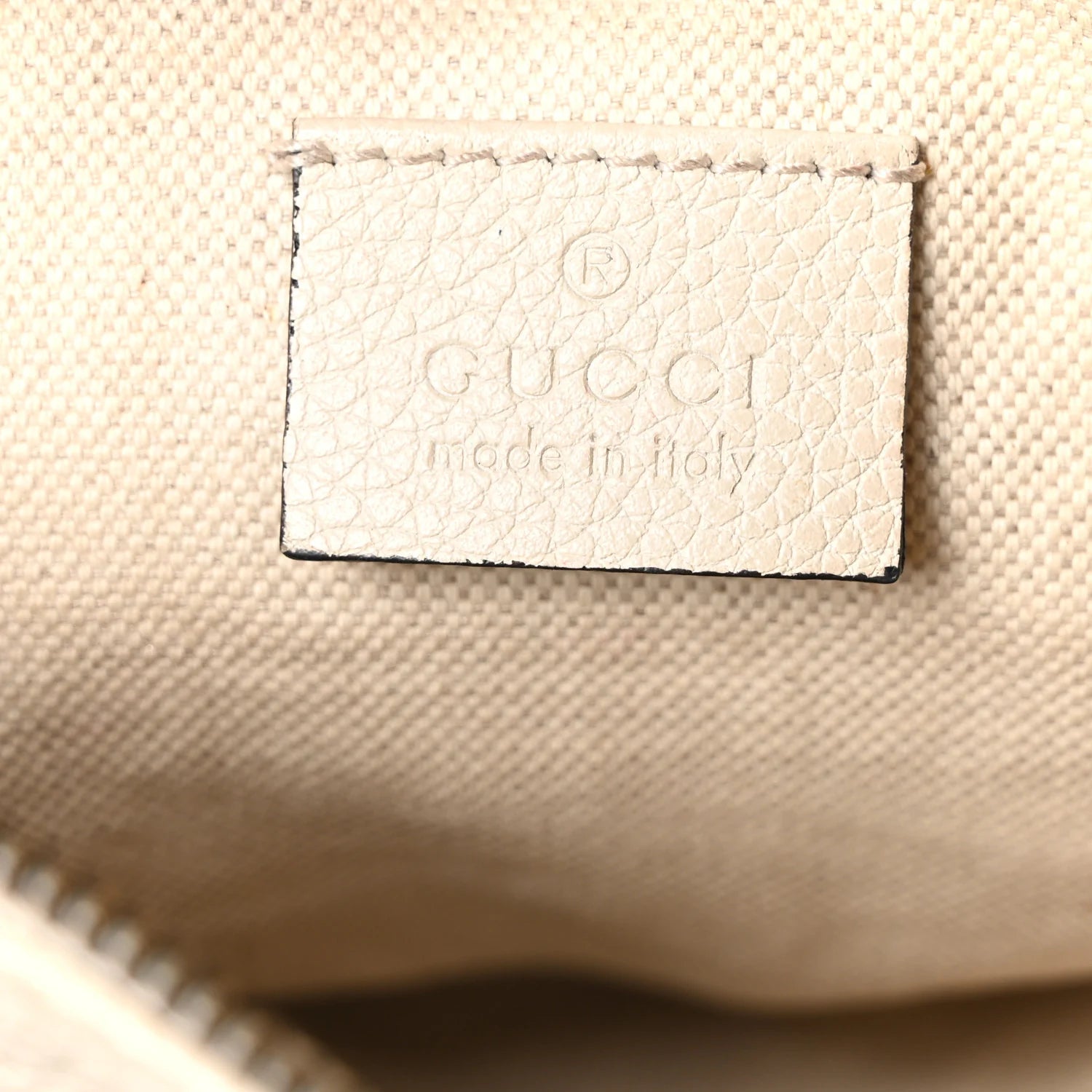 Grained Calfskin Logo Belt Bag White