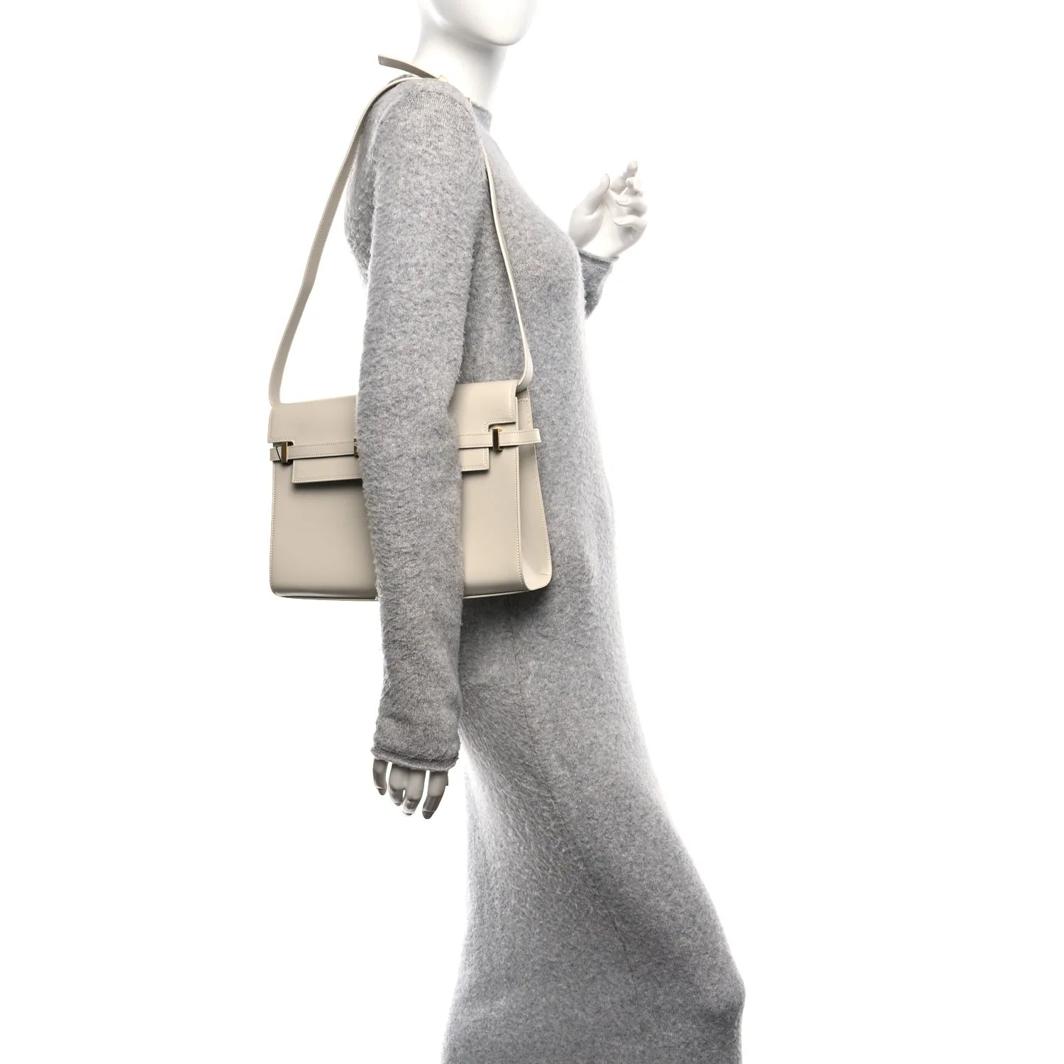 Smooth Calfskin Manhattan Shoulder Bag Crema Soft