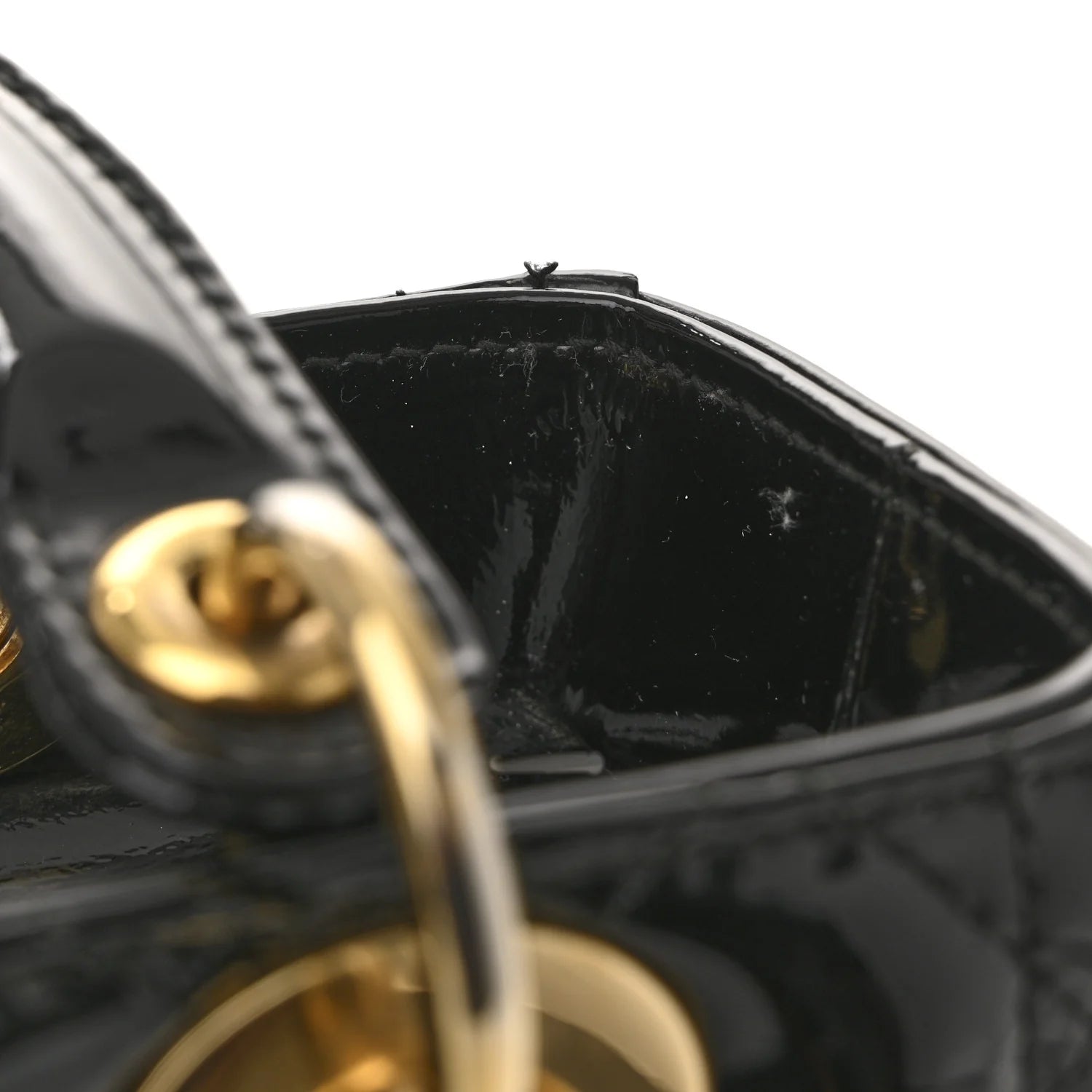 Patent Cannage Medium Lady Dior Black