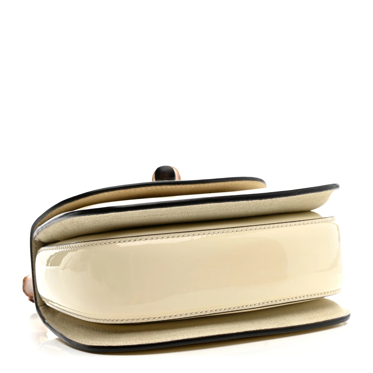 Patent Crystal Mini Bamboo 1947 Top Handle Chain Bag White