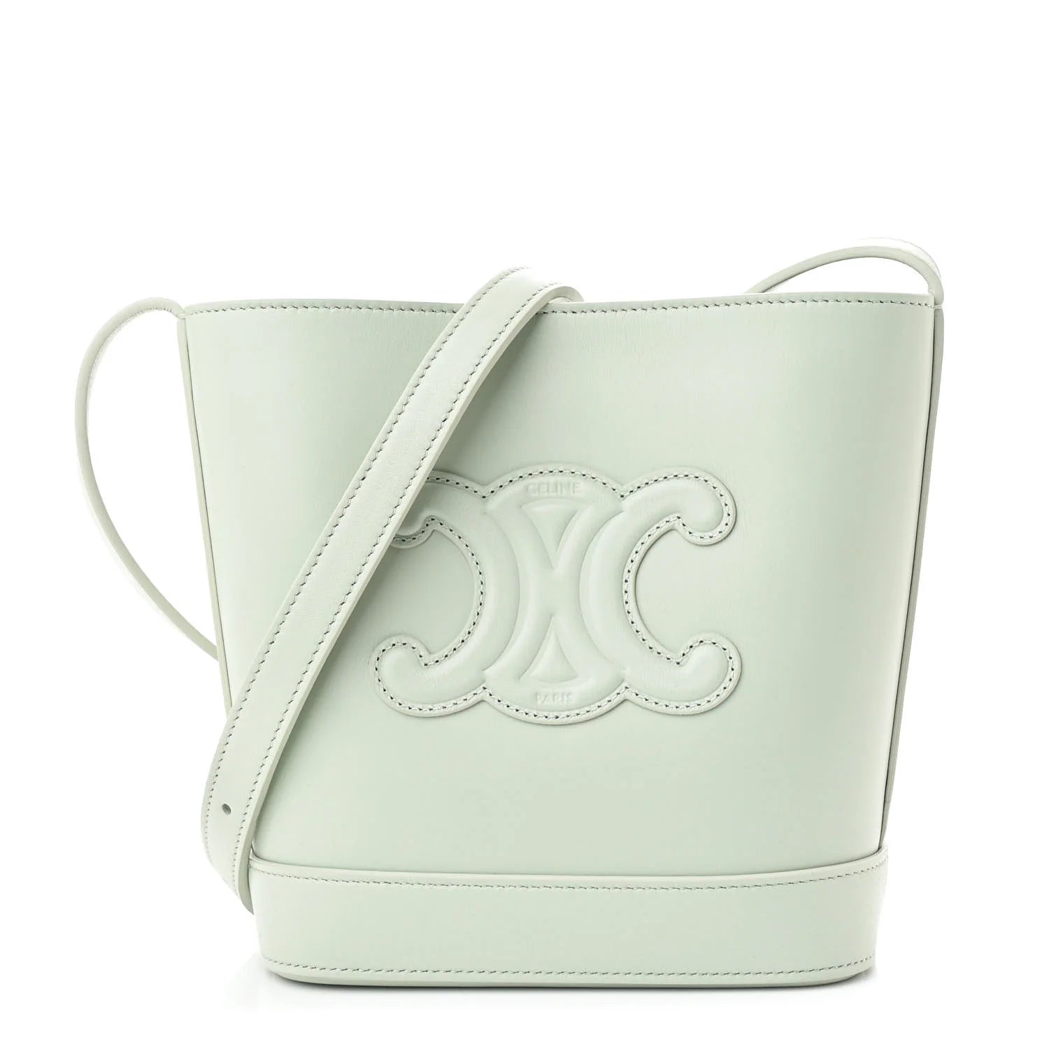 Smooth Calfskin Mini Cuir Triomphe Bucket Bag Jade
