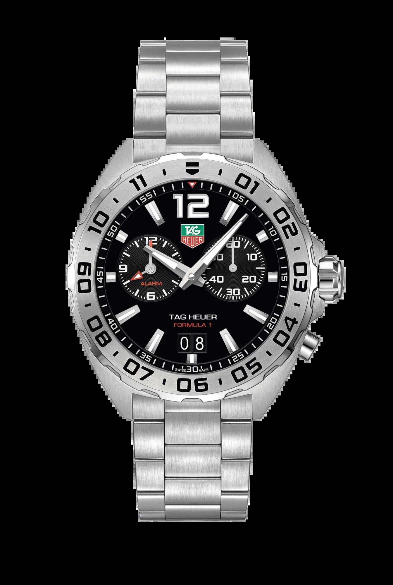 Unworn  Formula 1 Date Alarm Stainless Steel, 41Mm, Ref# WAZ111A.BA0875, Box & Papers