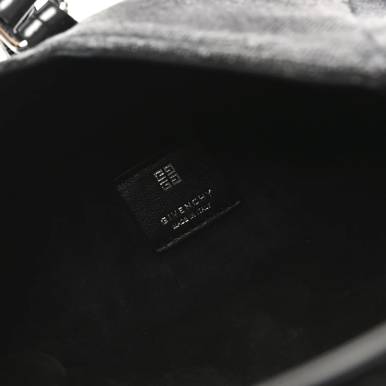 Washed Denim Calfskin Crocodile Embossed Mini G-Lock Hobo Black