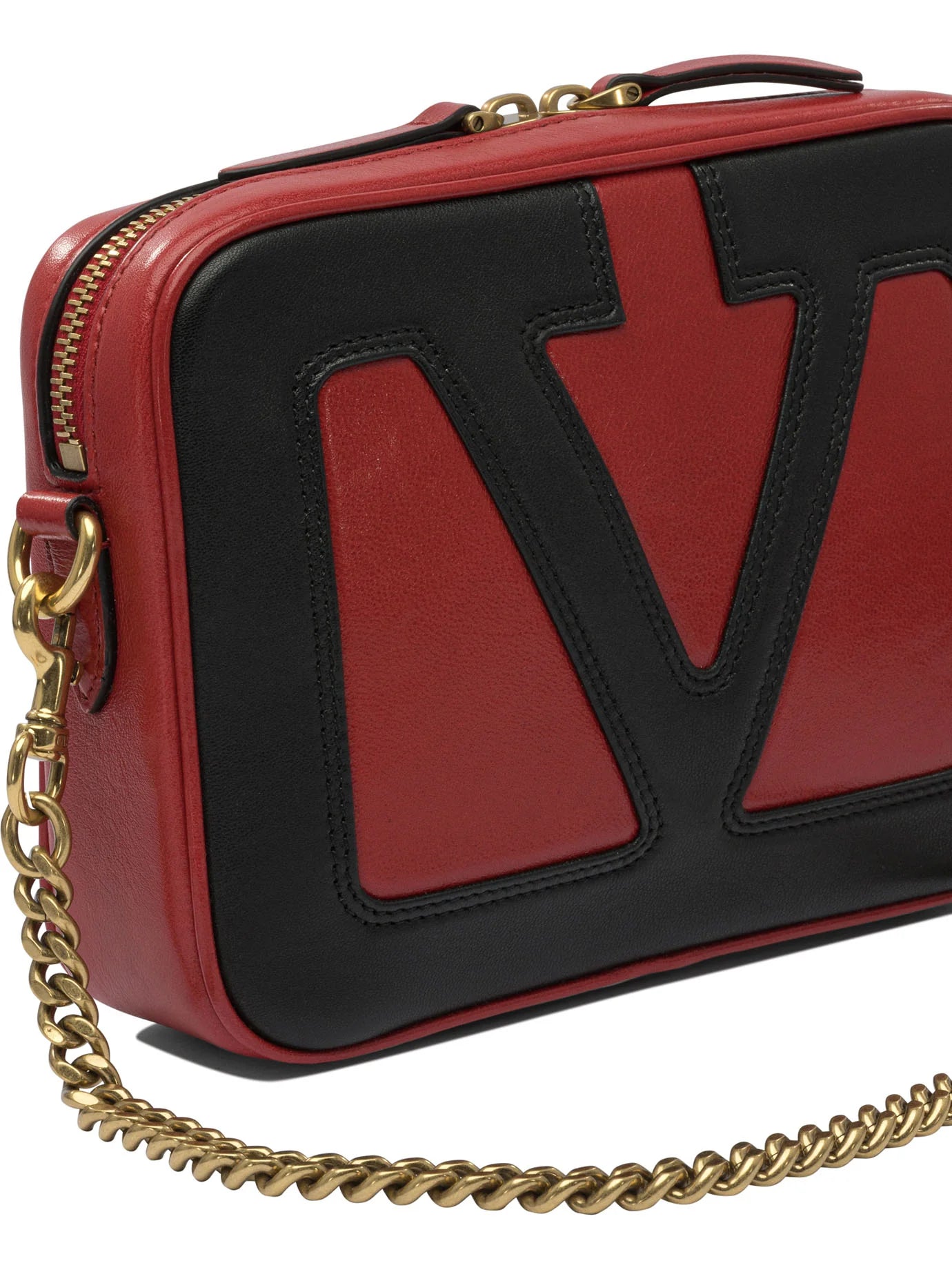 RED LEATHER CROSSBODY BAG