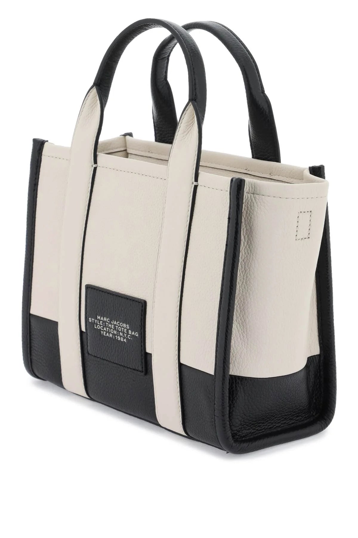 TWO-TONE LEATHER SMALL the TOTE BAG HANDBAG