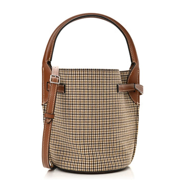 Smooth Calfskin Tweed Nano Big Bag Bucket Tan