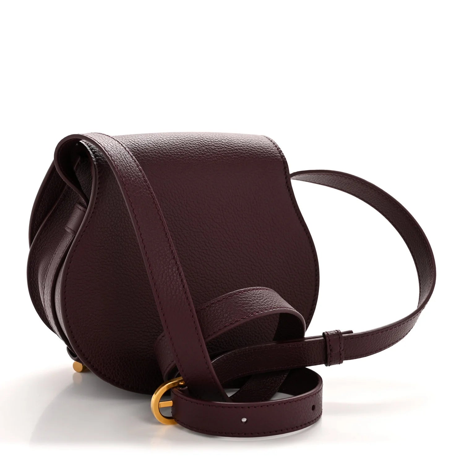 Grained Calfskin Small Marcie Saddle Bag Dimness Purple
