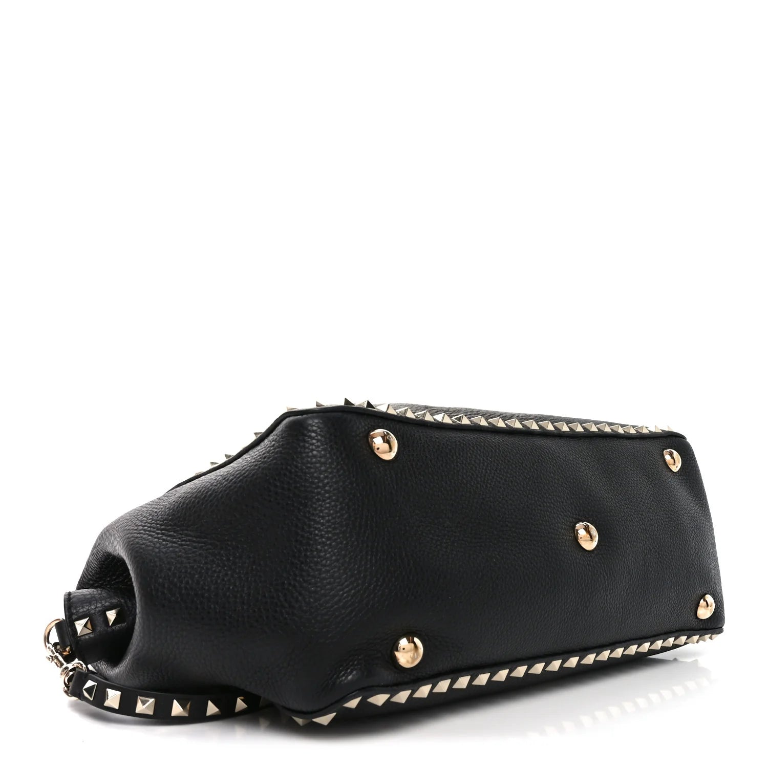 Vitello Medium Rockstud Tote Black