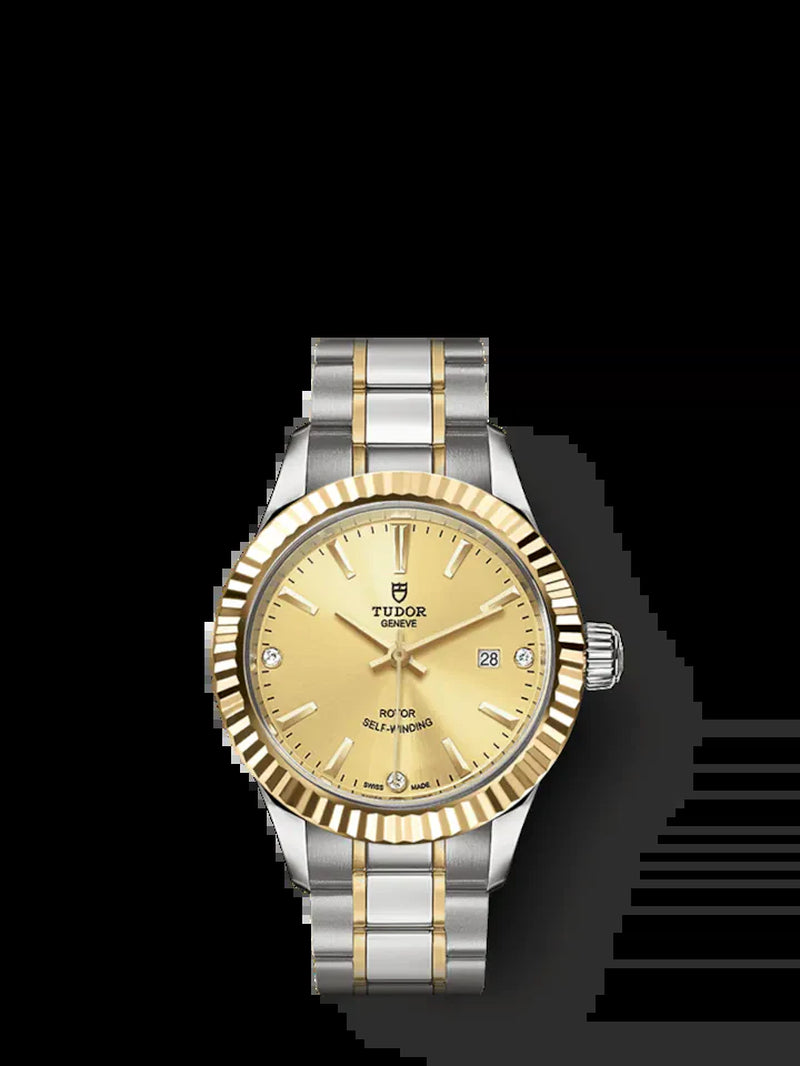 Style, Stainless Steel and Yellow Gold with Diamond-Set, 28Mm, Ref# M12113-0007