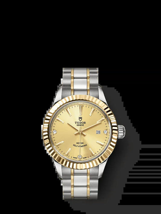 Style, Stainless Steel and Yellow Gold with Diamond-Set, 28Mm, Ref# M12113-0007
