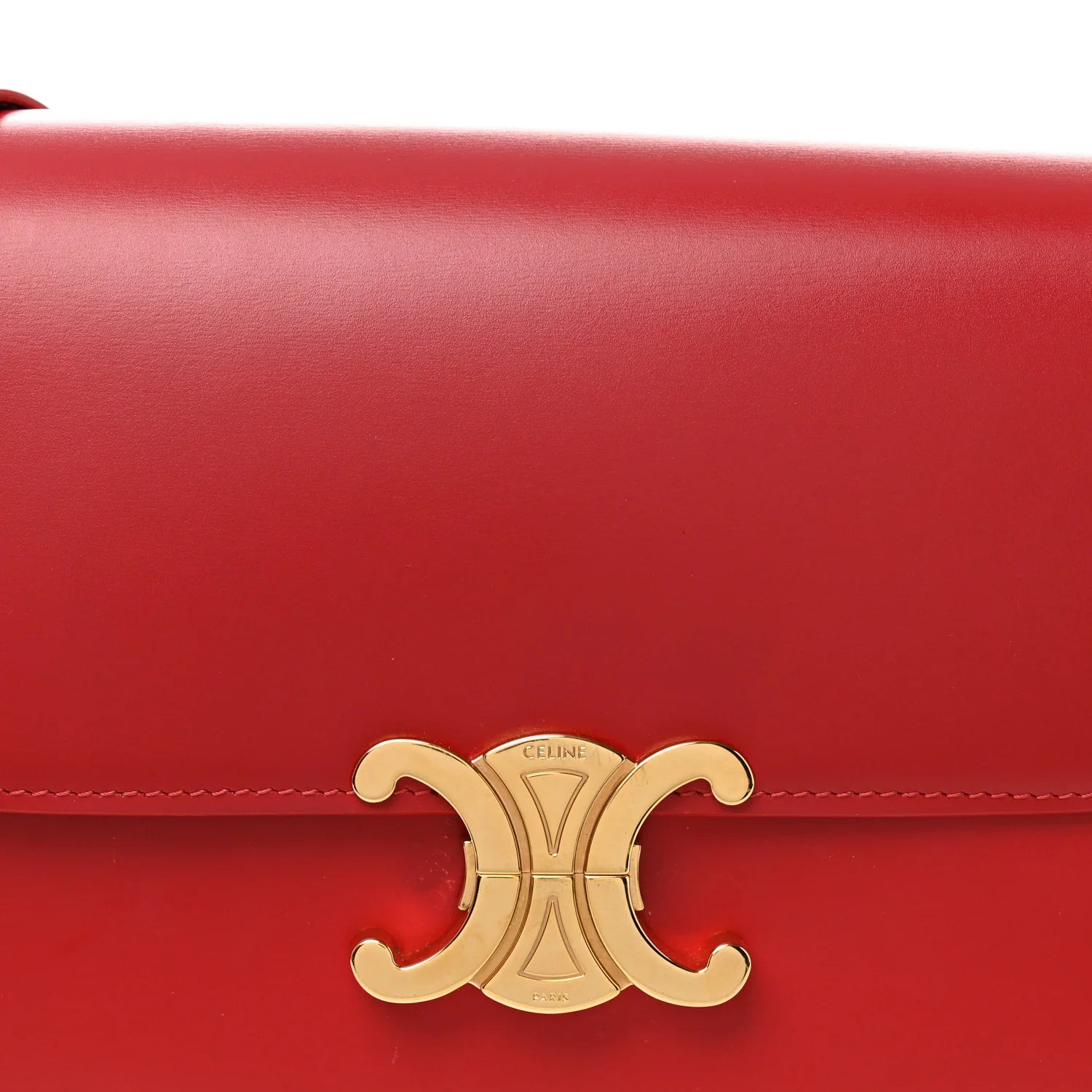 Shiny Calfskin Medium Triomphe Red