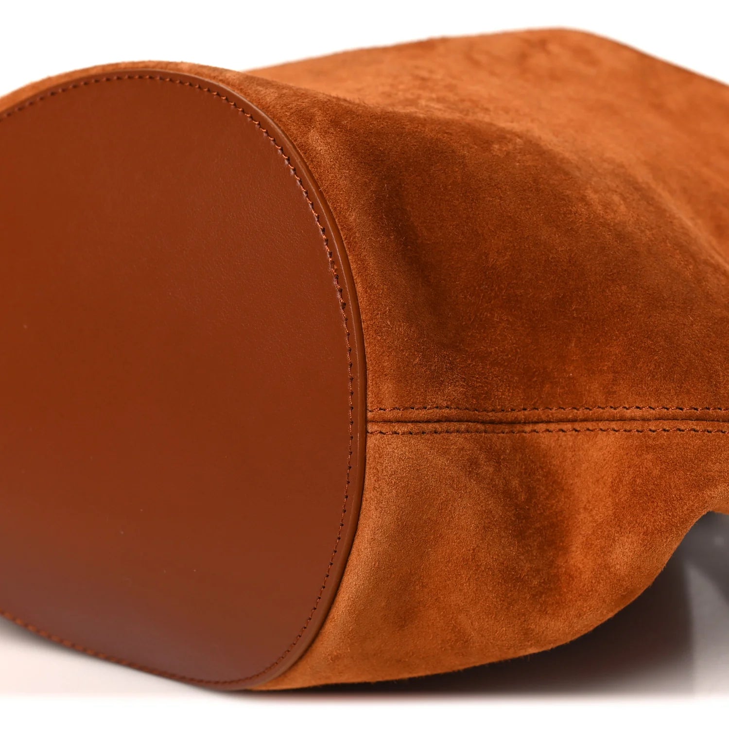 Suede Calfskin Mini Lotus Tote Caramel