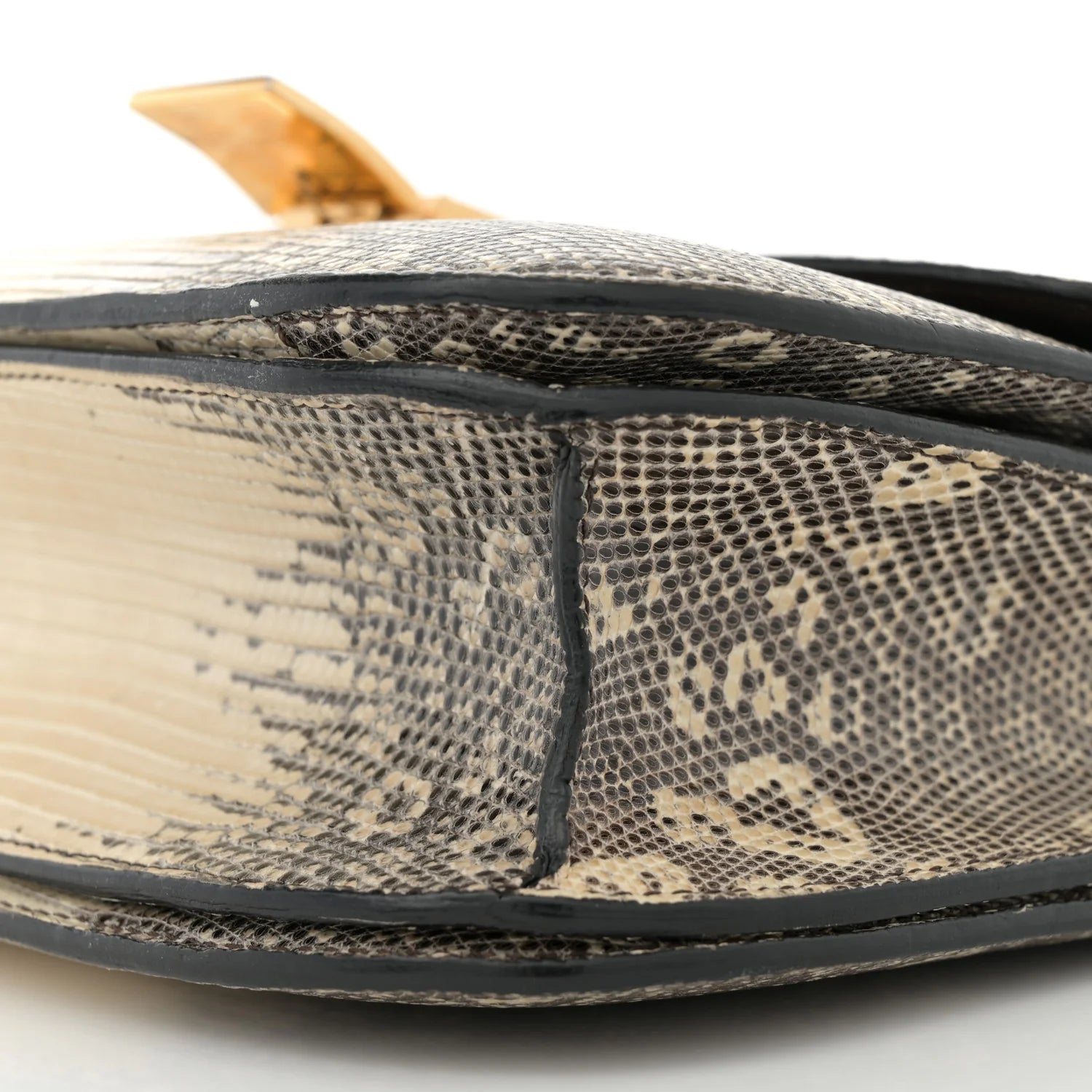 Lizard Medium Classic Box Flap Bag Natural