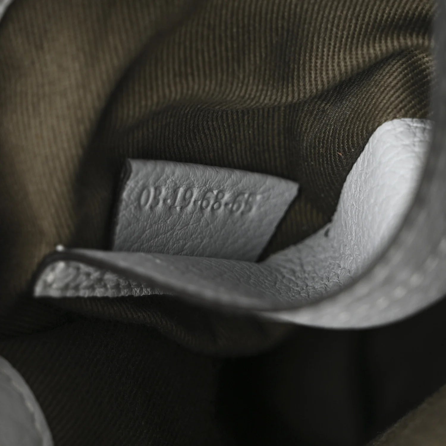 Grained Calfskin Small Marcie Saddle Bag Airy Grey