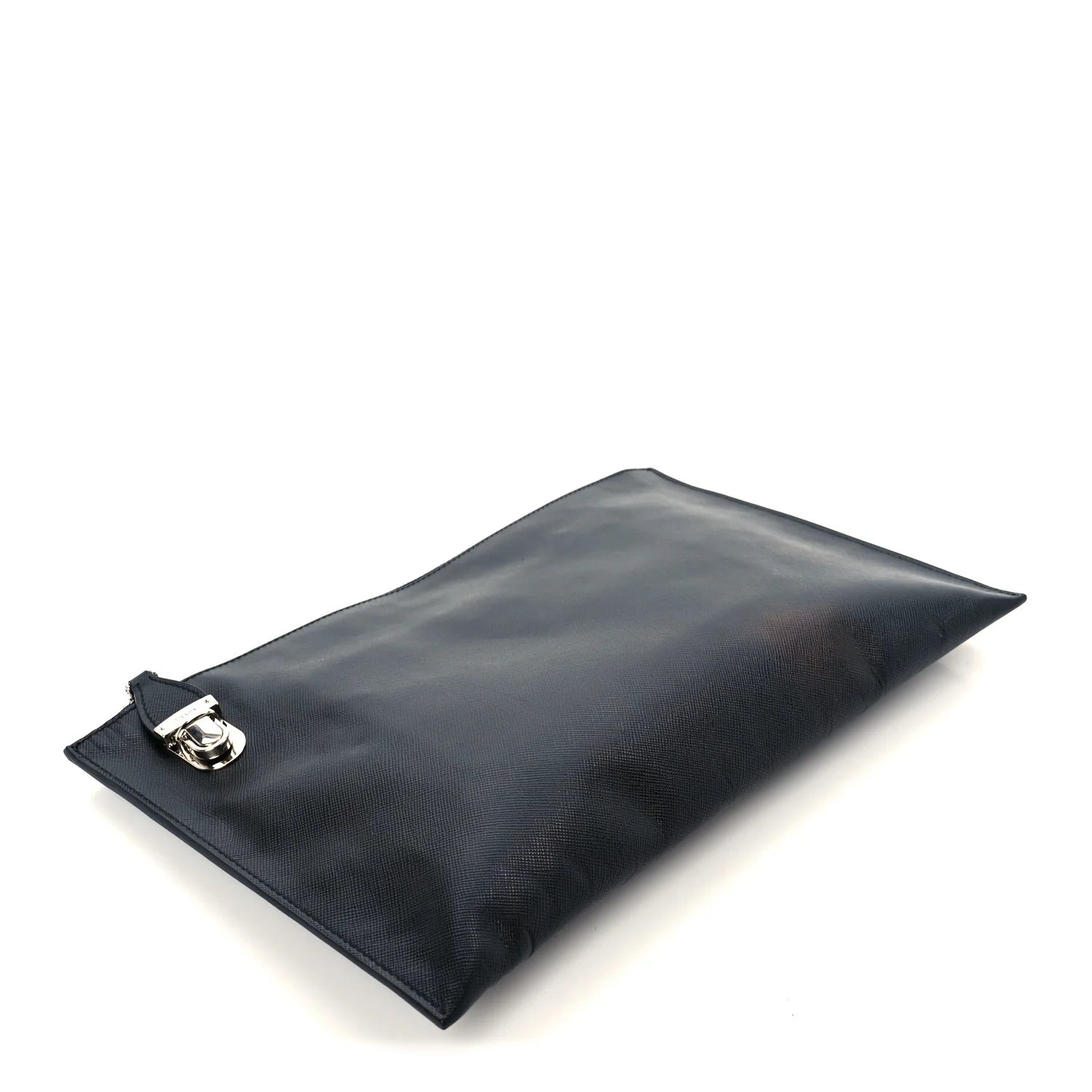 Saffiano Lux Clutch Pouch Black