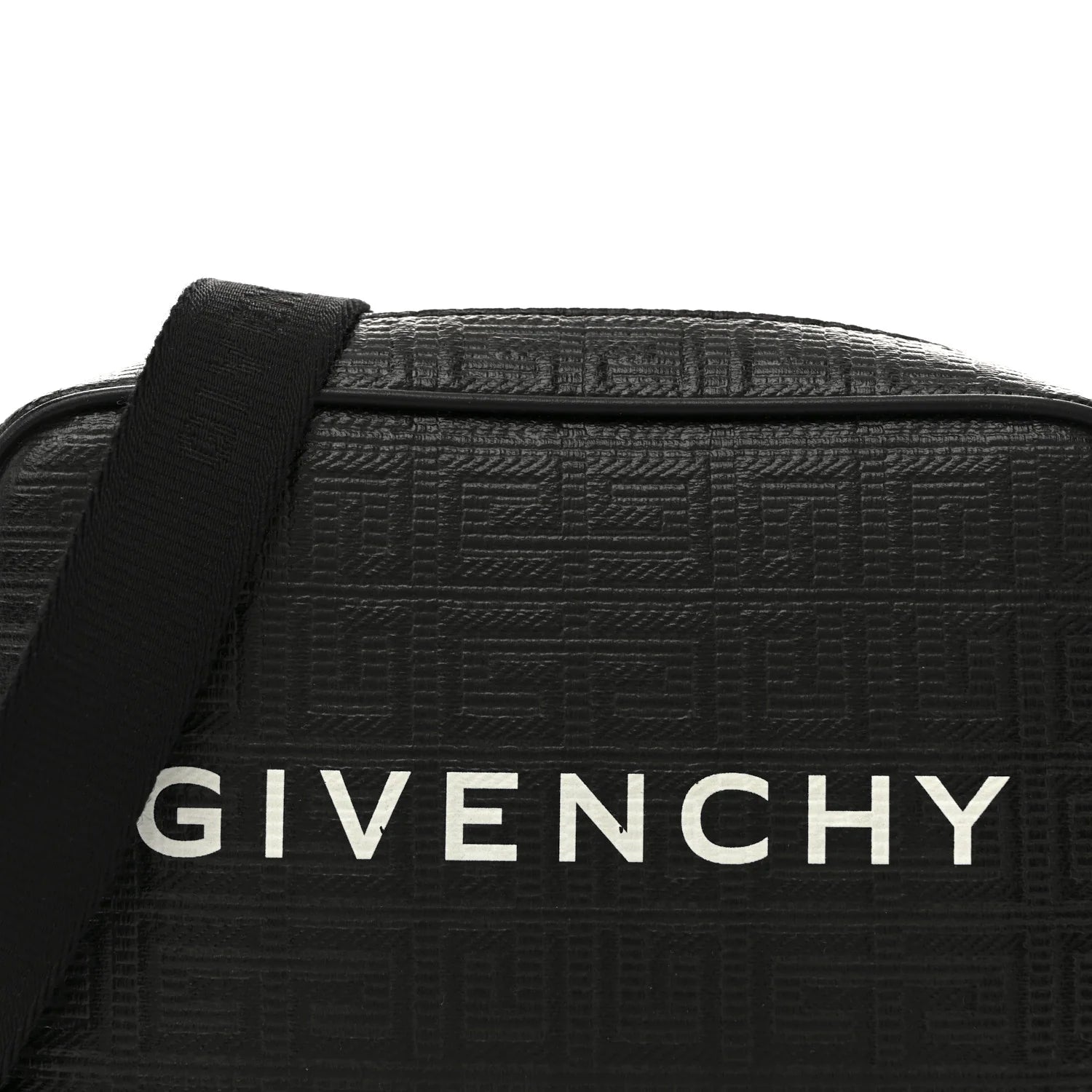 Coated Canvas Logo Embossed G Essentials Camera Bag Black