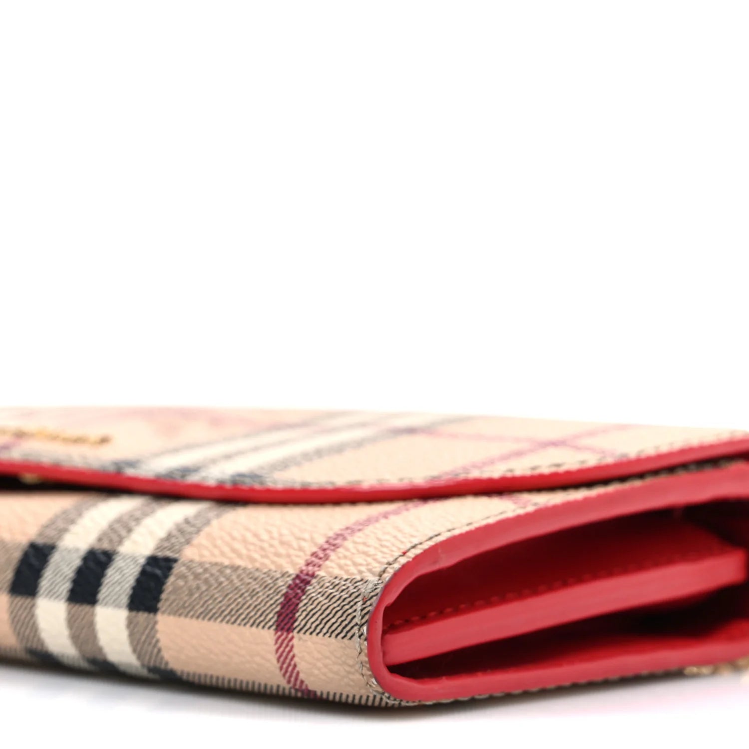 Haymarket Check Henley Wallet on Chain Coral Red