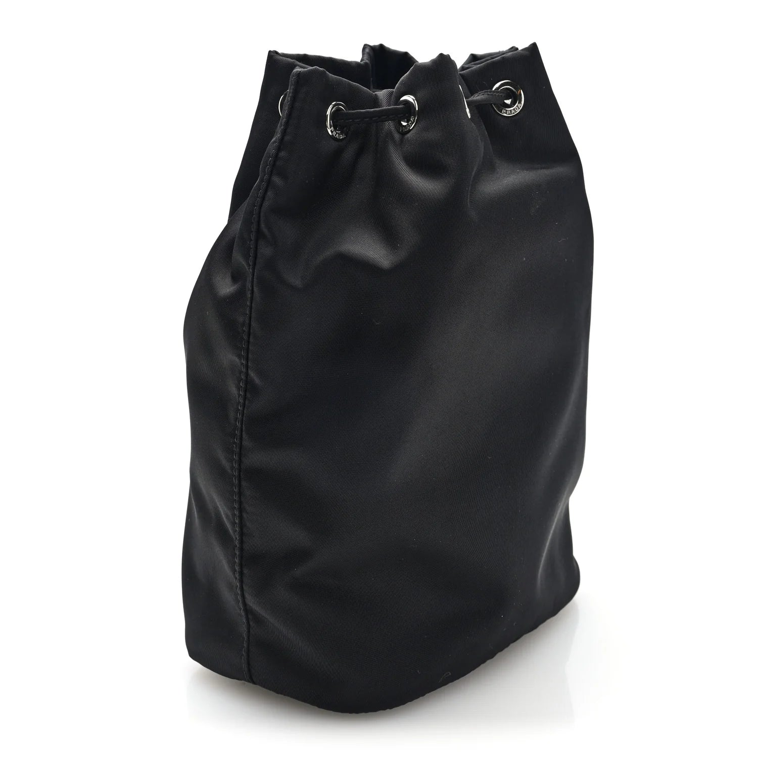 Re-Nylon Vela Drawstring Wristlet Pouch Black