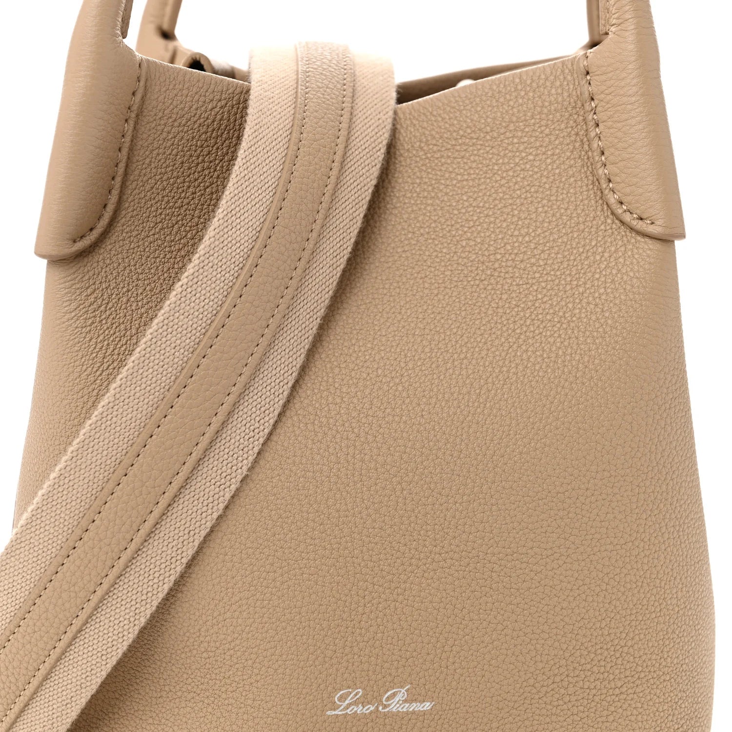 Grained Calfskin Micro Bale Bag Light Mastic