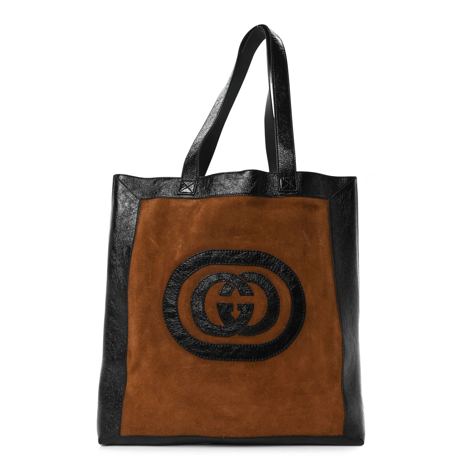 Suede Large Ophidia Vertical Shopping Tote Chestnut