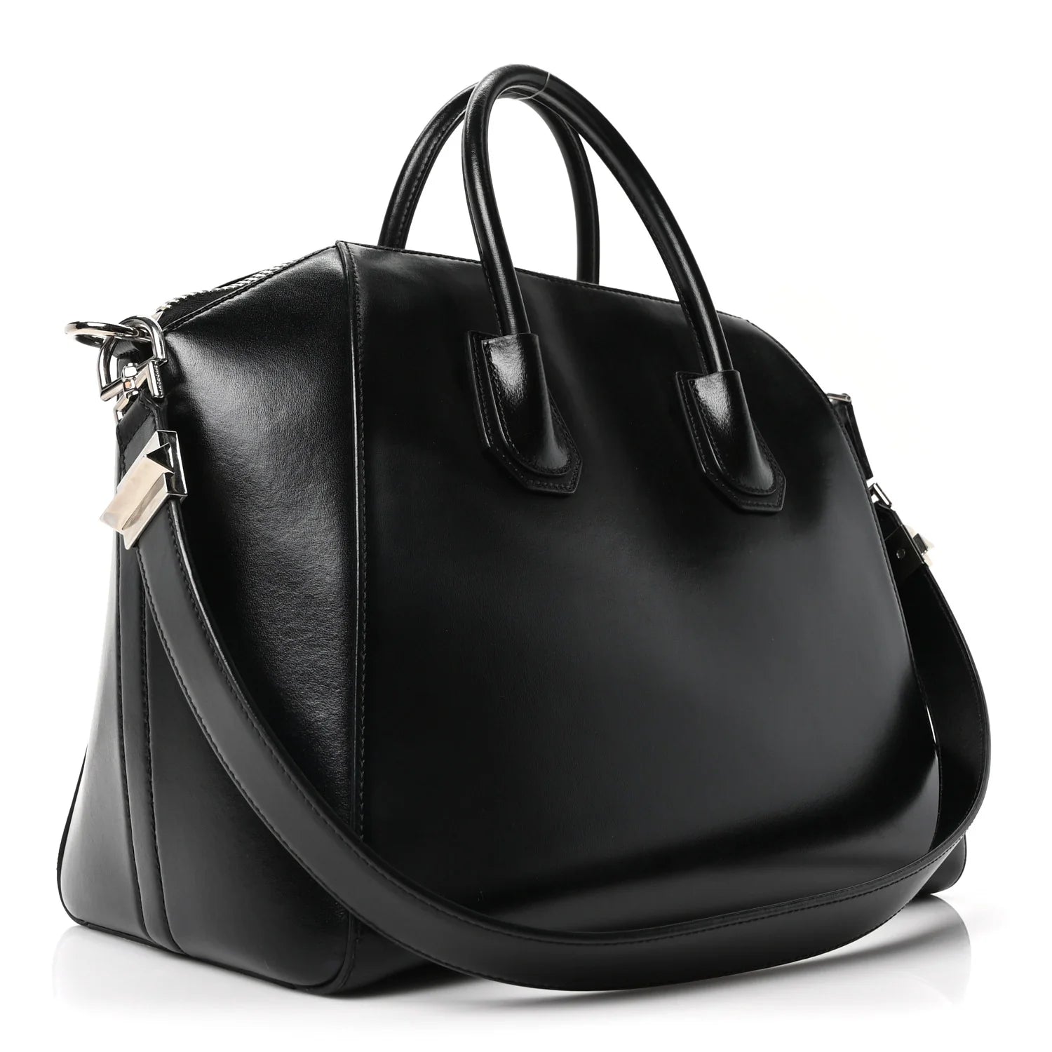 Shiny Lord Calfskin Large Antigona Black