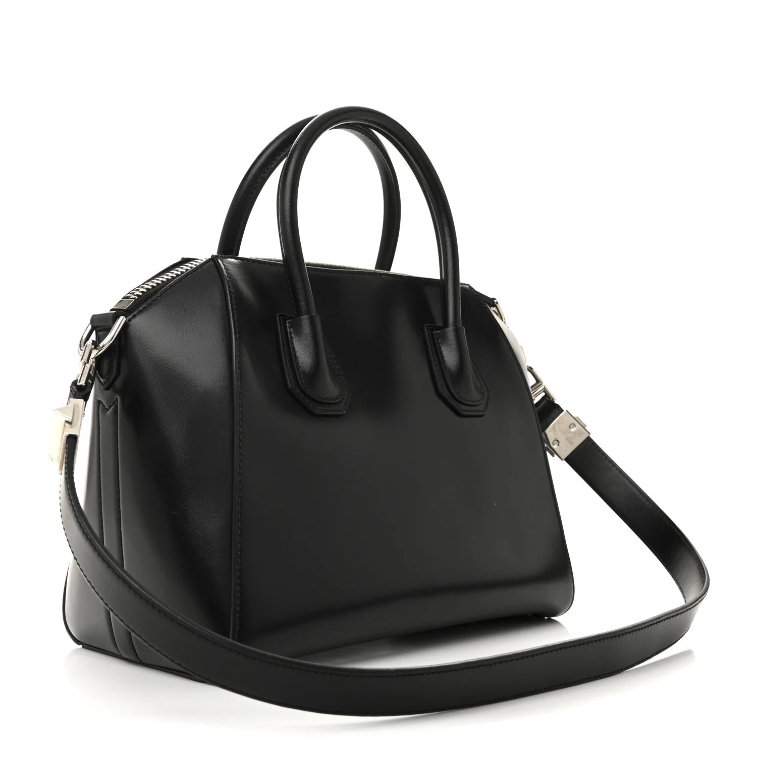 Shiny Lord Calfskin Small Antigona Black