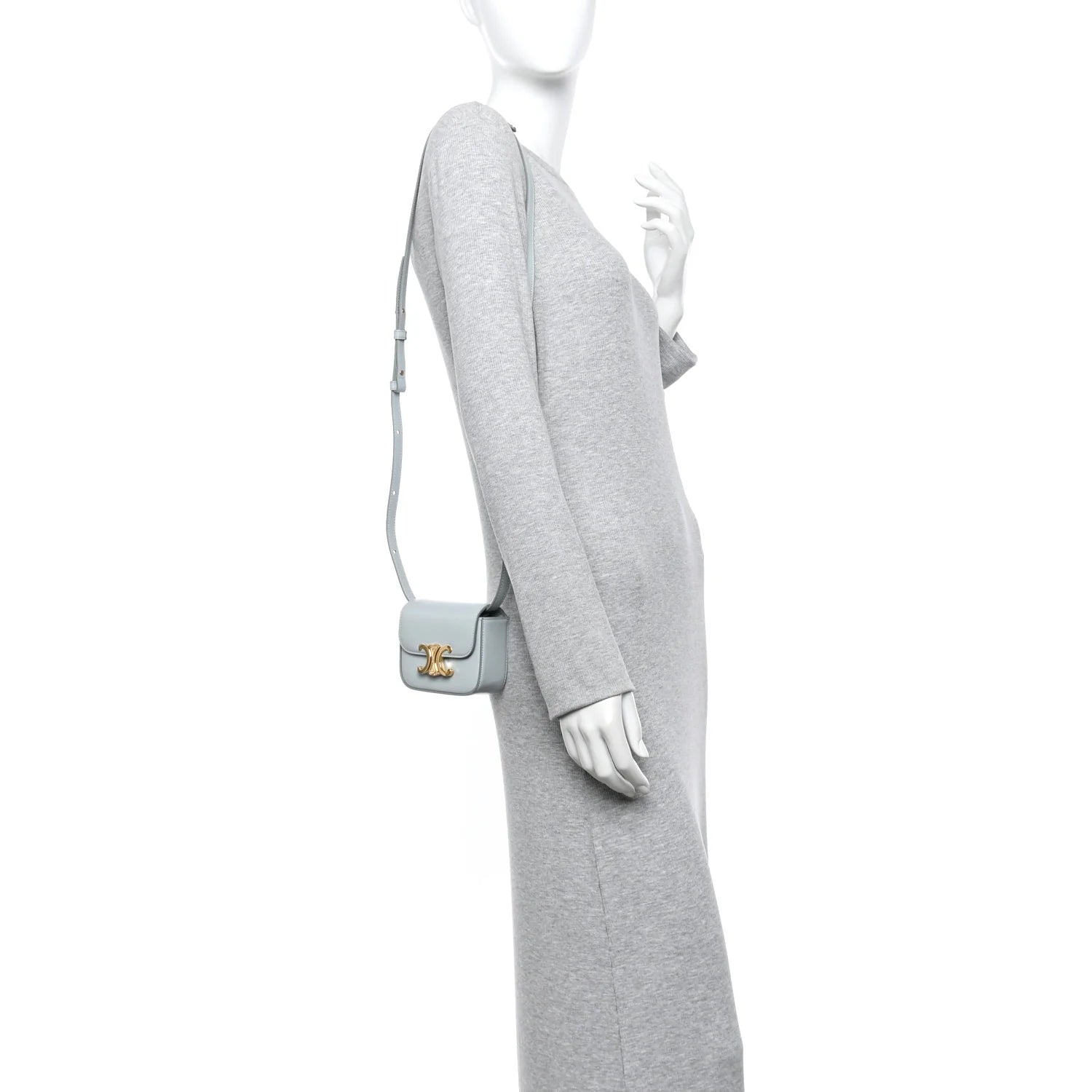 Shiny Calfskin Mini Claude Soft Blue