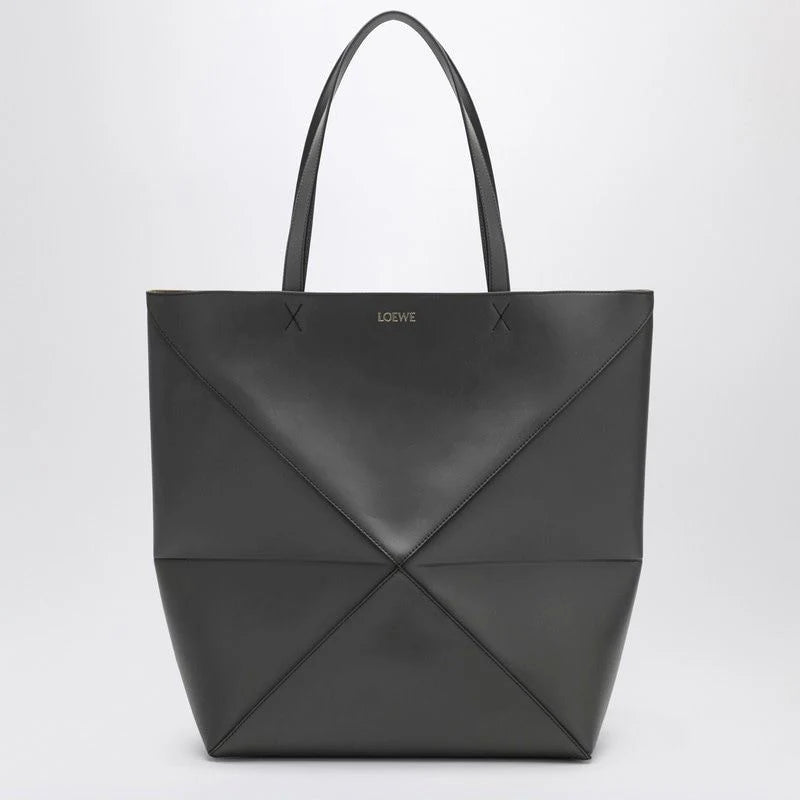 DARK GREY PUZZLE FOLD TOTE XL BAG